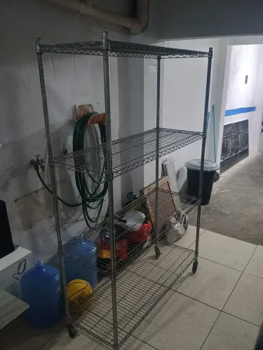 Estante de aço cozinha industrial 4 prateleiras mega reforçada 