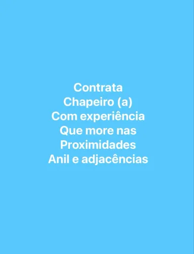 Contrata chapeiro (a)