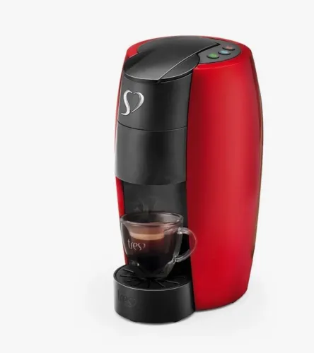 Cafeteira 3 corações Lov automática vermelha