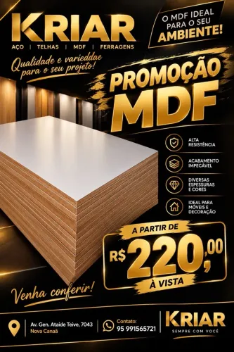 PROMOÇÃO MDF BRANCO