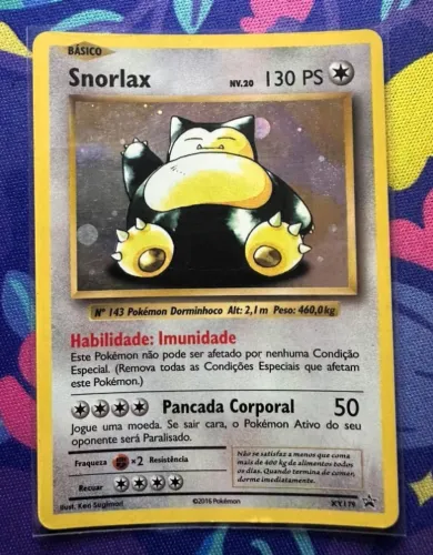 Carta Snorlax Foil Promo SP XY Pokemon TCG