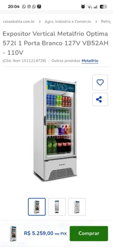 Freezer vertical expositor (metalfrio) pouco tempo uso. 