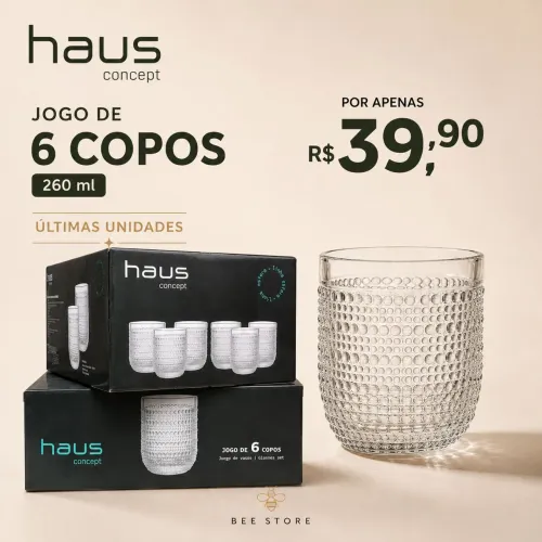 JOGO DE COPO 6 UNIDADES 