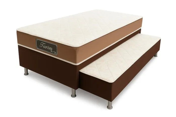 Cama Box solteiro com auxiliar Luxo
