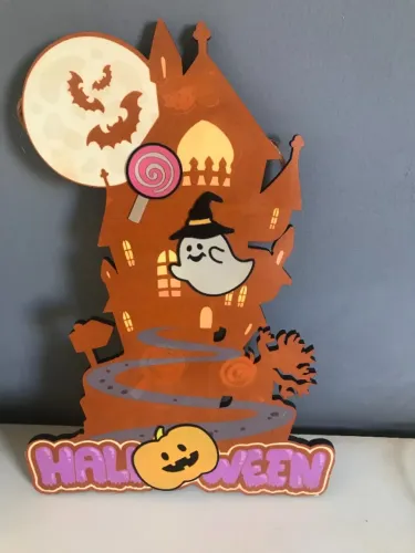 Placa De Pendurar Festa Castelo Halloween Em Mdf