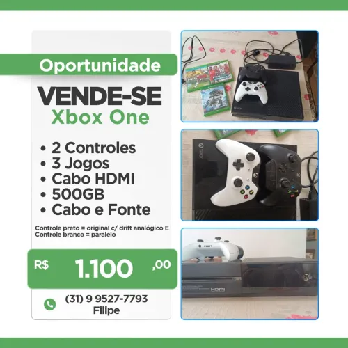 Xbox One - 500gb - 2 controles