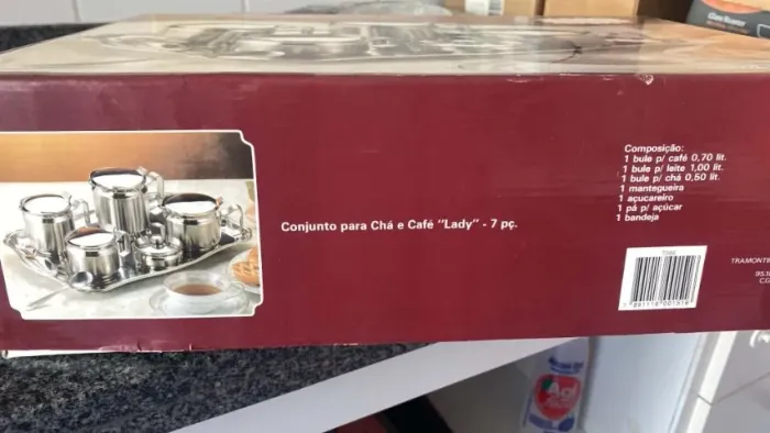 Jogo de Chá e Café Inox Tramontina 7 peças na caixa