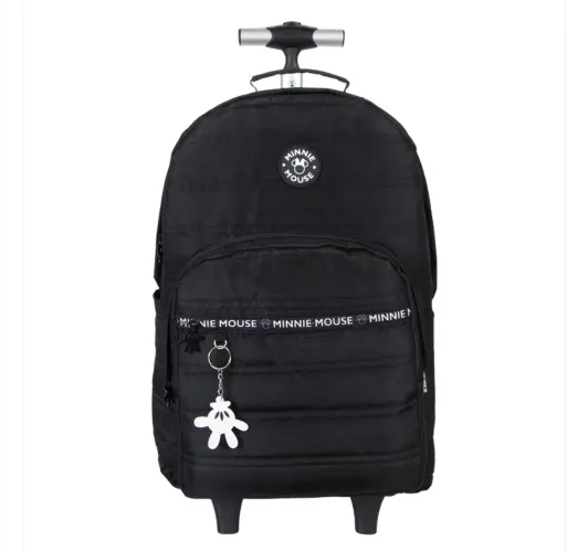 Mochila de rodinhas juvenil Xeryus T Minnie matelassê preto