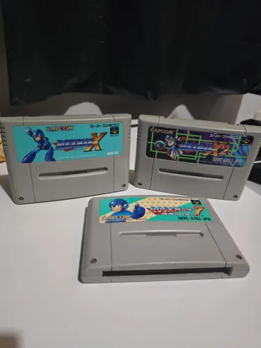 Lote Super Famicom - SFC JP Originais - Megaman X + Megaman X2 + Megaman 7