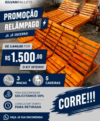 3 macas + 5 cadeiras para bronze