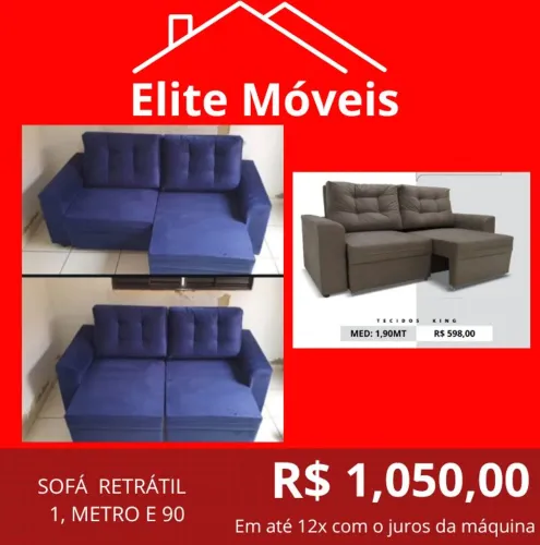 1,050,00 Com a entrega sofá retrátil novo com garantia de fabrica. 