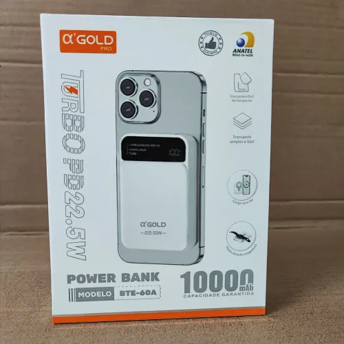 Power bank turbo 22.5W com magsafe carrega celular e smartwatch