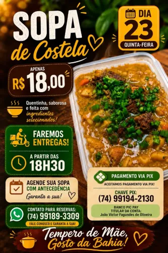 Sopa deliciosa de Costela