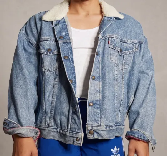 Jaqueta jeans vintagem mickey