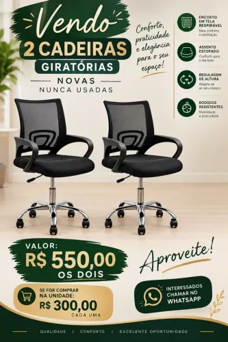 Cadeiras giratórias novas