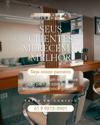 Aluguel de cadeira para profissional da área da beleza 
