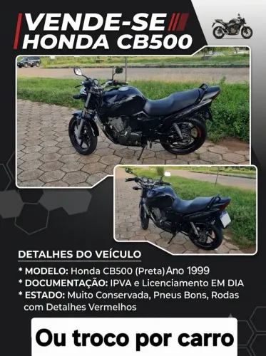 Vendo ou Troco por carro essa CB500