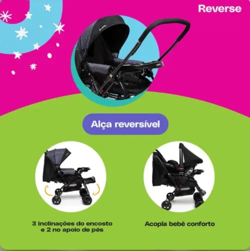 Carrinho de bebê + bebê conforto Cosco 0 a 15kg