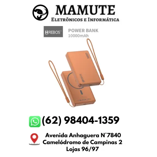 PowerBank Bateria Portátil Indução 10.000mah 15W 2 em 1 Carga Celular e Fone de Ouvido