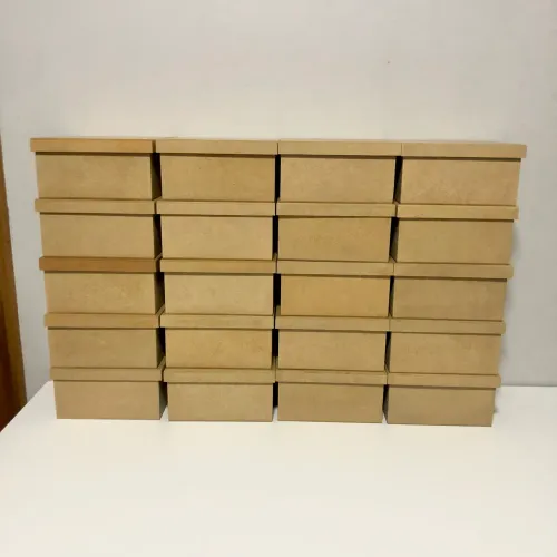 Kit 20 caixas MDF cru com tampa 20x20x10