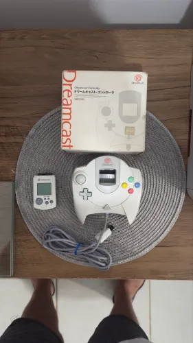 Controle Dreamcast Original na Caixa + VMU - Completo
