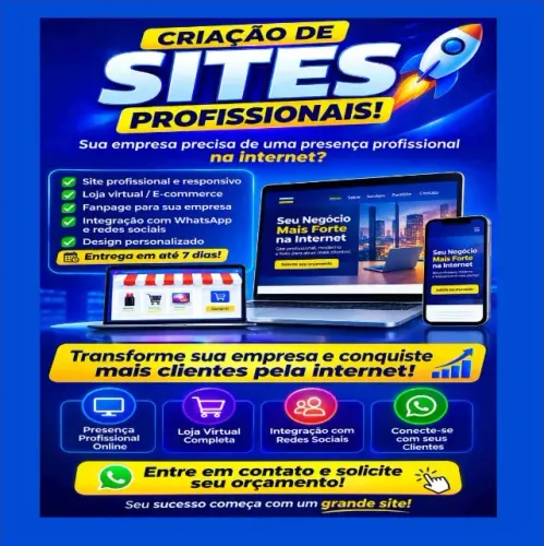 Criação de site entrega em ate 7 dias . loja virtual, fanpage 