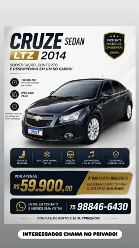 Chevrolet Cruze LTZ 1.8 16V Flexpower 4P Aut. 2014
