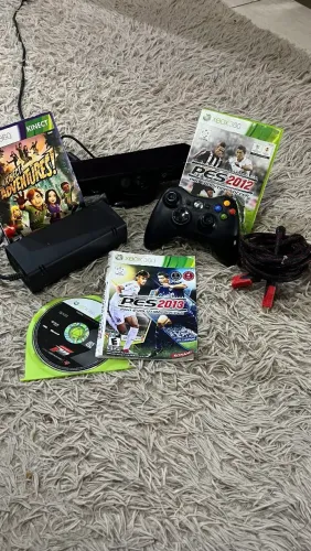 Kinect, controle, fonte, jogos e cabo HDMI 