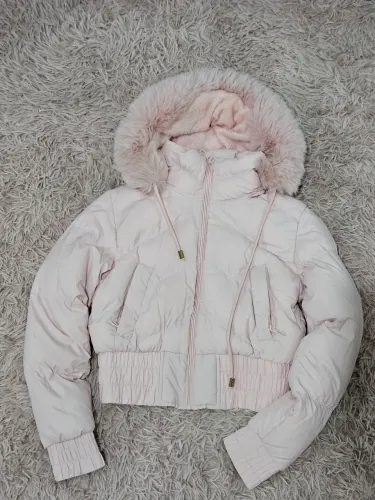 jaqueta puffer rosa p