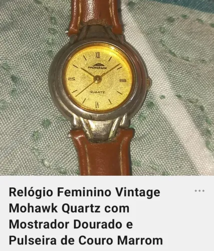 Relógio Feminino Vintage Mohawk Quartz Dourado