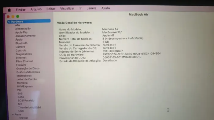 MacBook Air M1 2020 8GB 256GB SSD - Excelente Estado | Prata