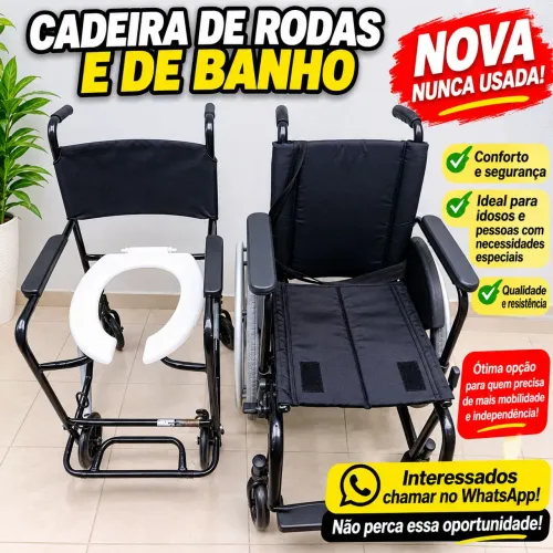 Cadeira de rodas e cadeira de banho