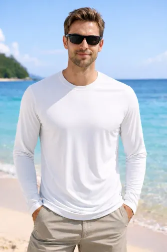 CAMISETA MASCULINA, MANGA LONGA com PROTEÇÃO UV - POLIAMIDA