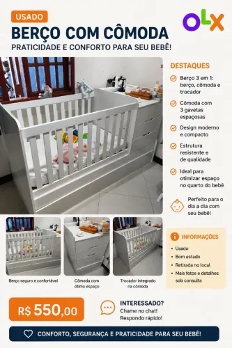 Berço com cômoda 