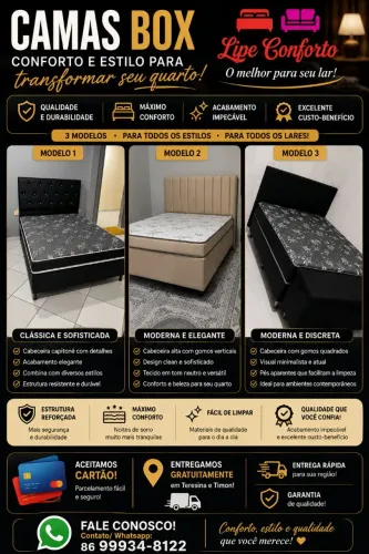 Cama Box Queen Nova!(Grátis uma linda cabeceira)!