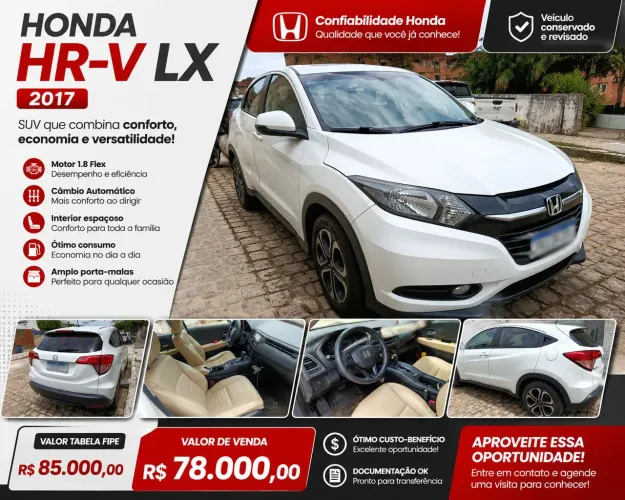 Honda HR-V LX 1.8 Flexone 16V 5P Aut. 2017