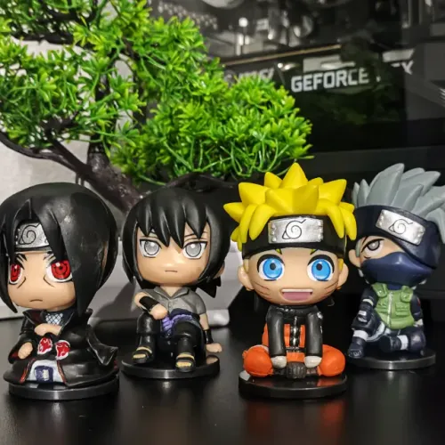 Bonecos Naruto - Kakashi, Sasuke, Itachi e Naruto | Decoração Setup, Mesa e Quarto