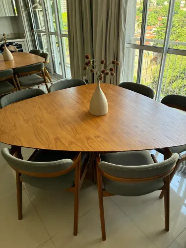 Mesa Orgânica Jantar + 6 cadeiras