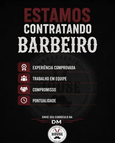 PROCURAMOS BARBEIRO COM EXPERIÊNCIA NA ÁREA E COM COMPROMISSO