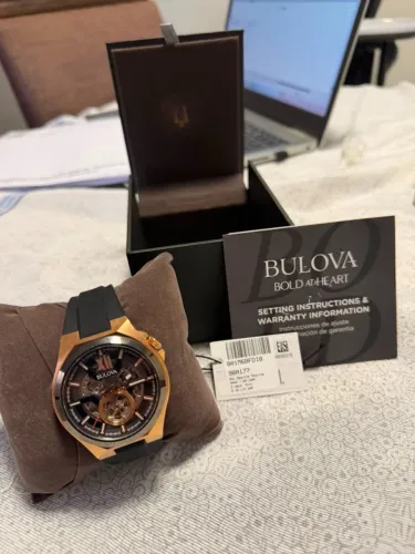 Relógio Masculino Bulova Maquina Automático Skeleton 98A177 - Completo na Caixa