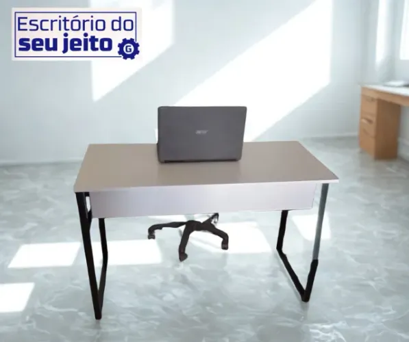 Escrivaninha Industrial 1,1M Reforçada Mesa de Escritório Multiuso Computador Notebook