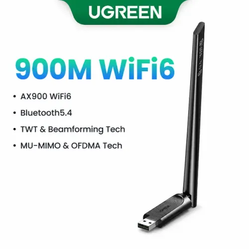 Adaptador C/ Bluetooth 5.4 Wifi6 Ax900 Ugreen E 2,4g+5g Usb