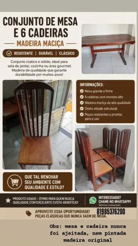 Conjunto de mesa e cadeira