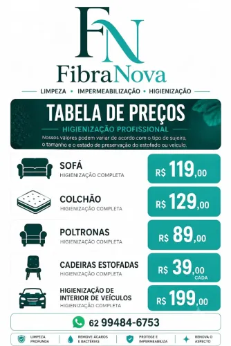 Limpeza e Higienização de estofados