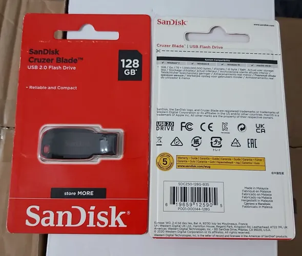 ORIGINAL: Pendrive 128GB Sandisk USB 2.0 Flash Drive
