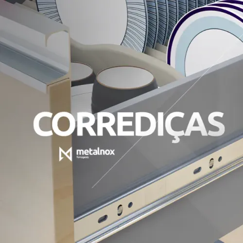 Kit 3 Pares Corrediça Telescópica Metalnox 30cm H45 Steel 30kg