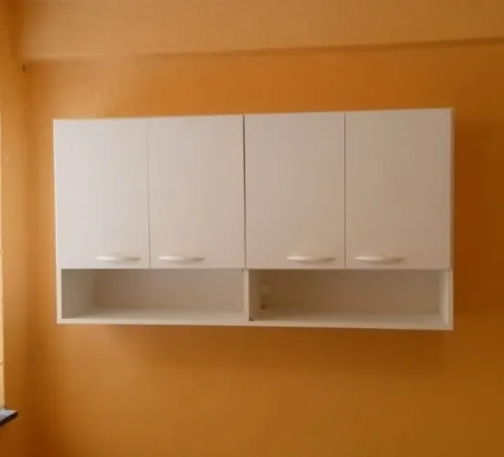 Armário de cozinha 4 portas branco 