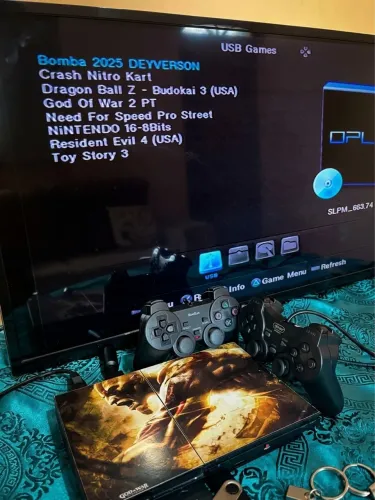 Ps2 completo com Diversos jogos e 2 Controles