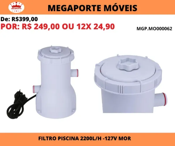 Filtro para Piscina 2200L/H 127V Mor