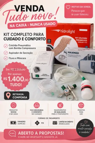 Kit colchão pneumático +fluxo + aspirador de secreção